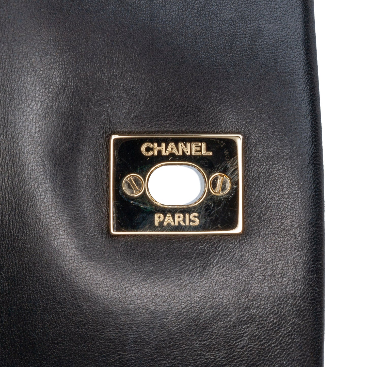 Black Chanel Chevron Lambskin Fold Up Again Clutch