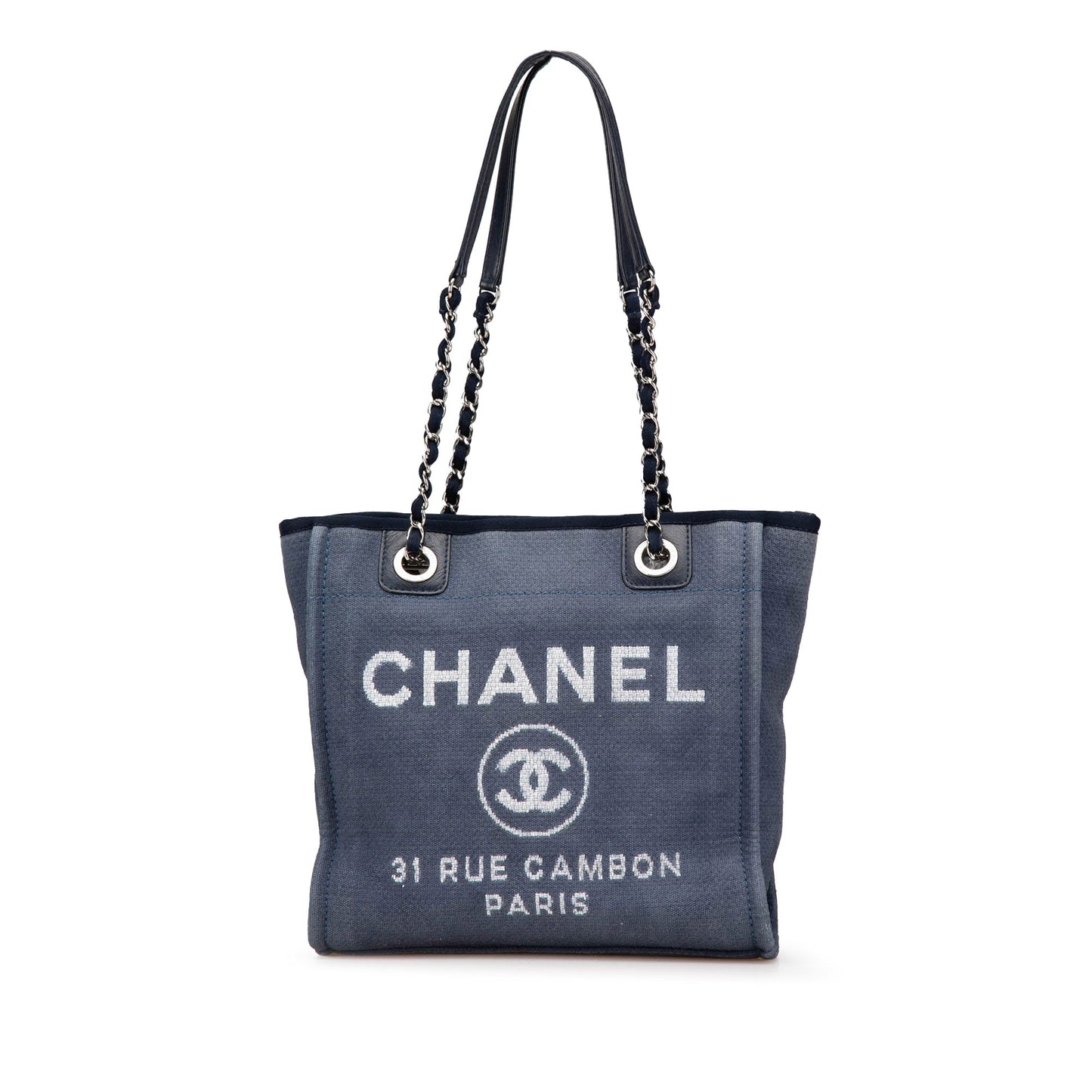Blue Chanel Mini Canvas Deauville Shopping Tote