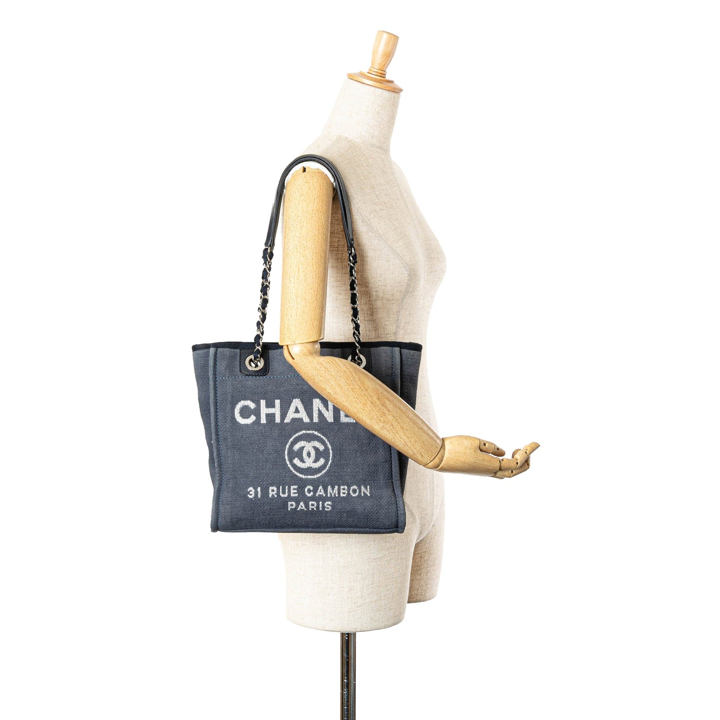 Blue Chanel Mini Canvas Deauville Shopping Tote