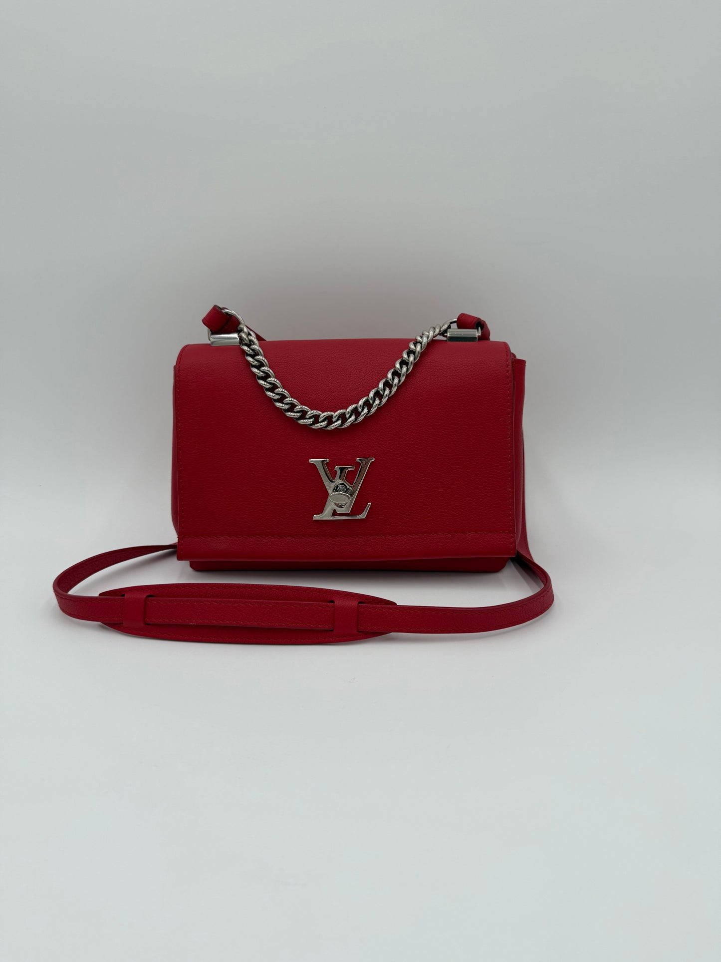 Crossbody Luxury Designer By Louis Vuitton In Red & Silver, Size:Small