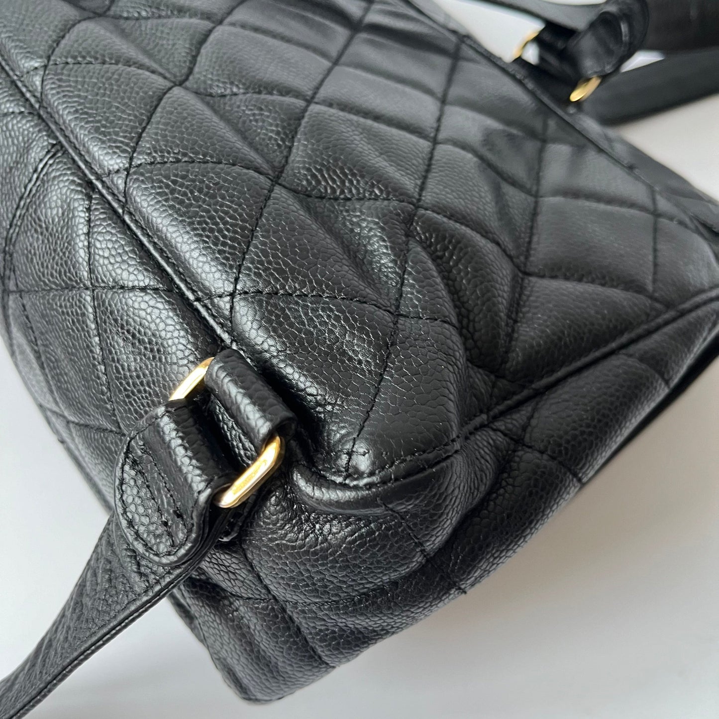 Chanel Vintage Duma Backpack Black Caviar Leather Gold Hardware, 1996-97