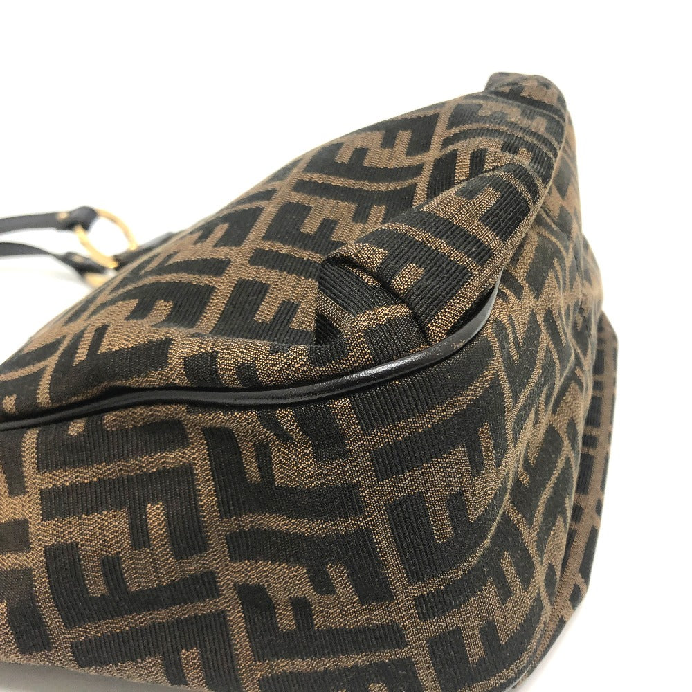 FENDI Tote Bag 8BH156 Canvas / leather Brown typex Gold Metal Zucca logo Logo charm Women Used