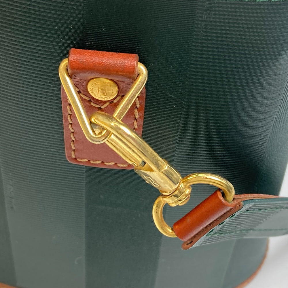FENDI Vanity bag Leather / PVC Green x brown Pecan bag Women Used