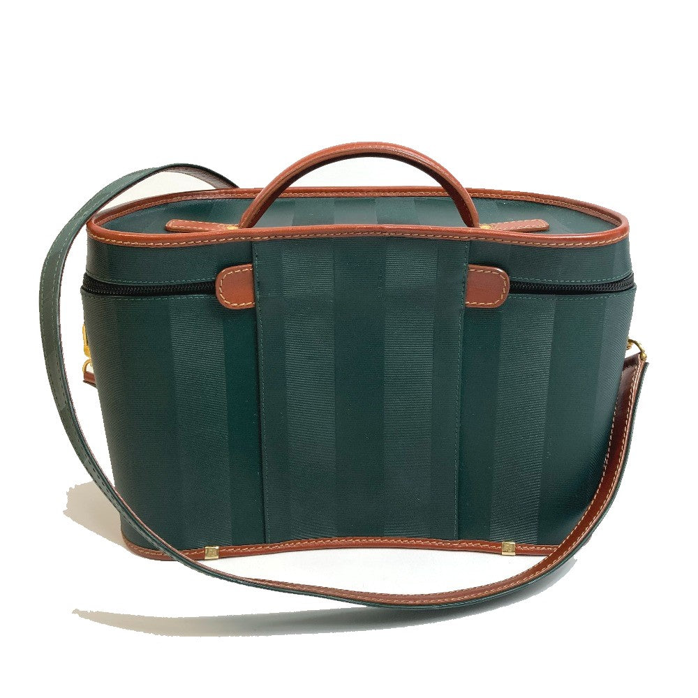 FENDI Vanity bag Leather / PVC Green x brown Pecan bag Women Used