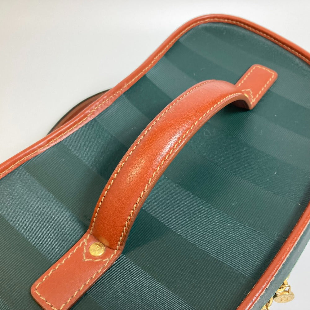 FENDI Vanity bag Leather / PVC Green x brown Pecan bag Women Used