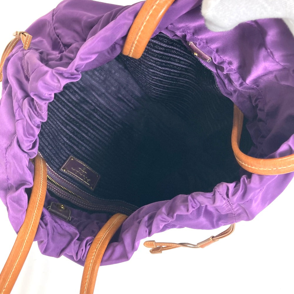 PRADA Tote Bag BN1757 Nylon / leather purple logo Shoulder Bag