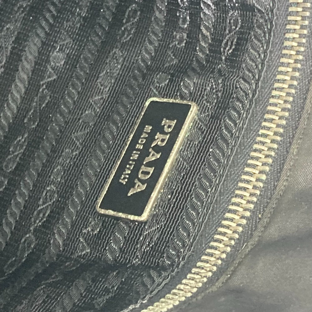 PRADA Shoulder Bag Nylon, Leather Black / brown Triangle logo Messenger bag mens Used