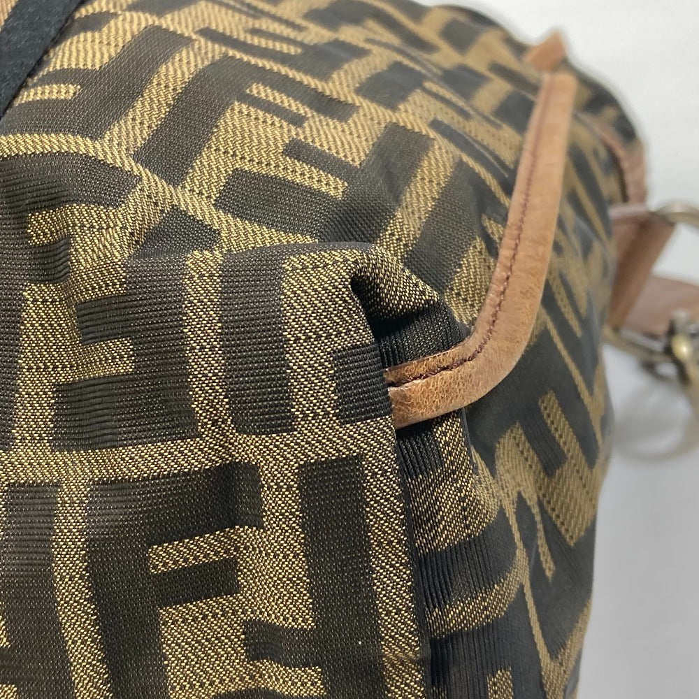 FENDI Tote Bag 7VA158 Leather / canvas Brown Zucca FF pattern Handbag 2WAY Bag Shoulder Bag Women Used