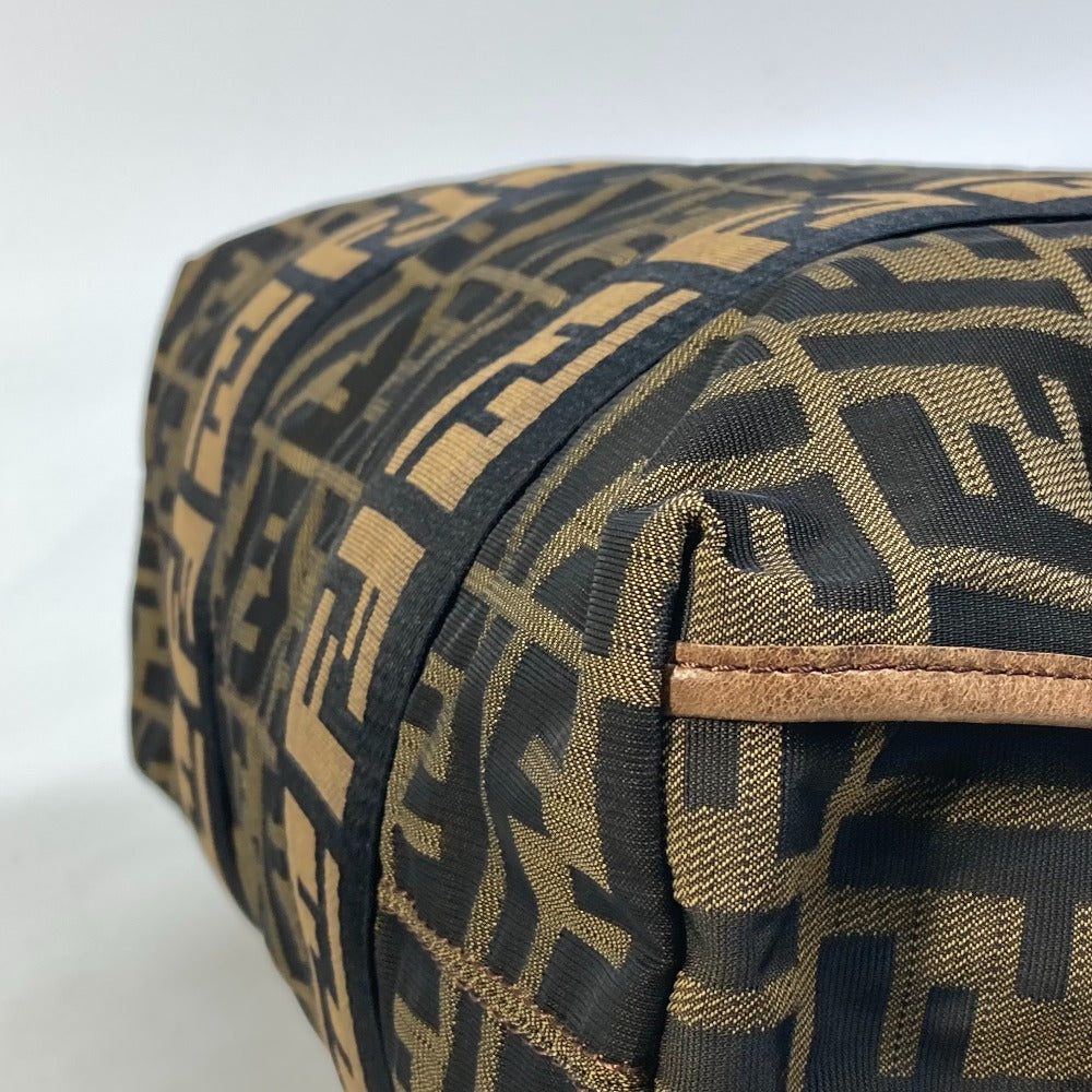 FENDI Tote Bag 7VA158 Leather / canvas Brown Zucca FF pattern Handbag 2WAY Bag Shoulder Bag Women Used