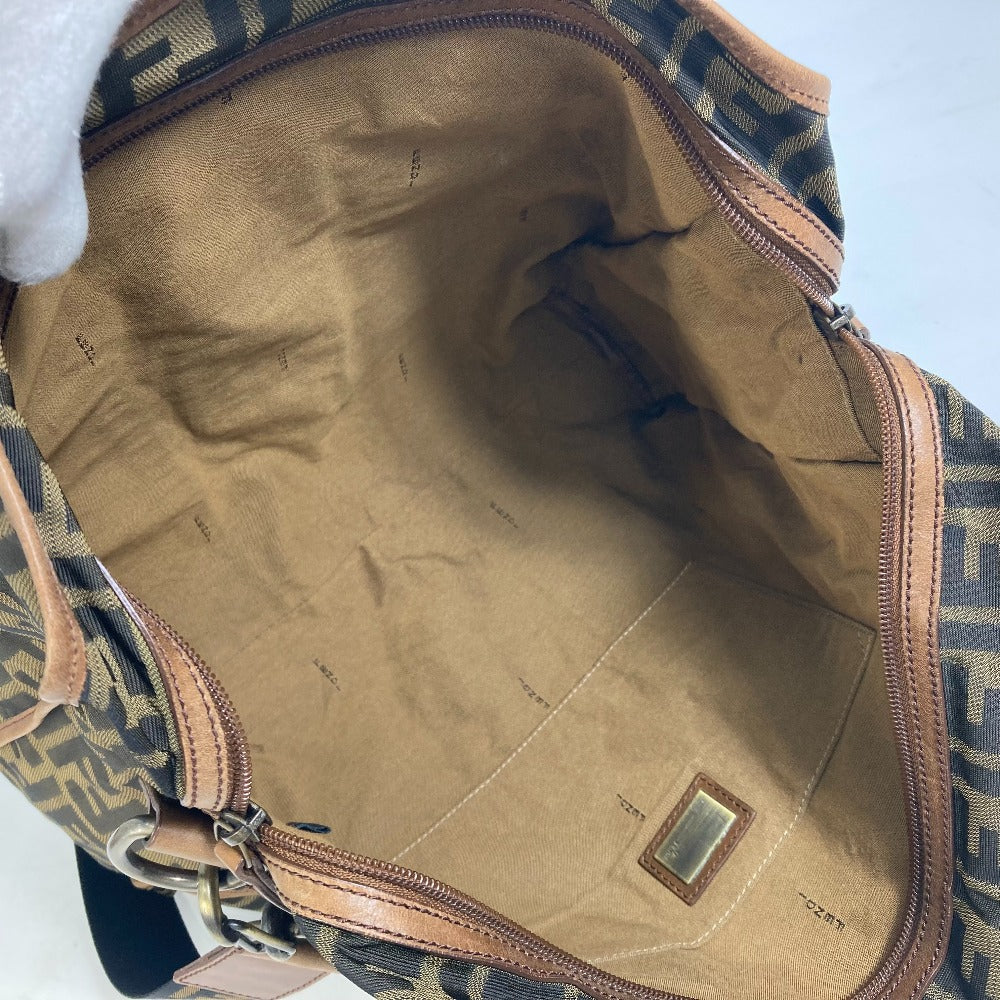 FENDI Tote Bag 7VA158 Leather / canvas Brown Zucca FF pattern Handbag 2WAY Bag Shoulder Bag Women Used