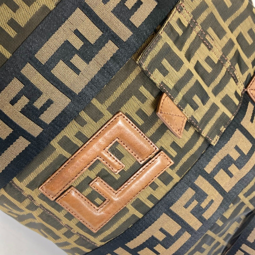 FENDI Tote Bag 7VA158 Leather / canvas Brown Zucca FF pattern Handbag 2WAY Bag Shoulder Bag Women Used
