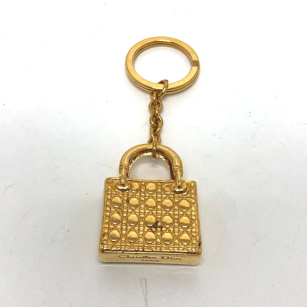 Christian Dior key ring metal gold Accessory Lady Dior Women Used