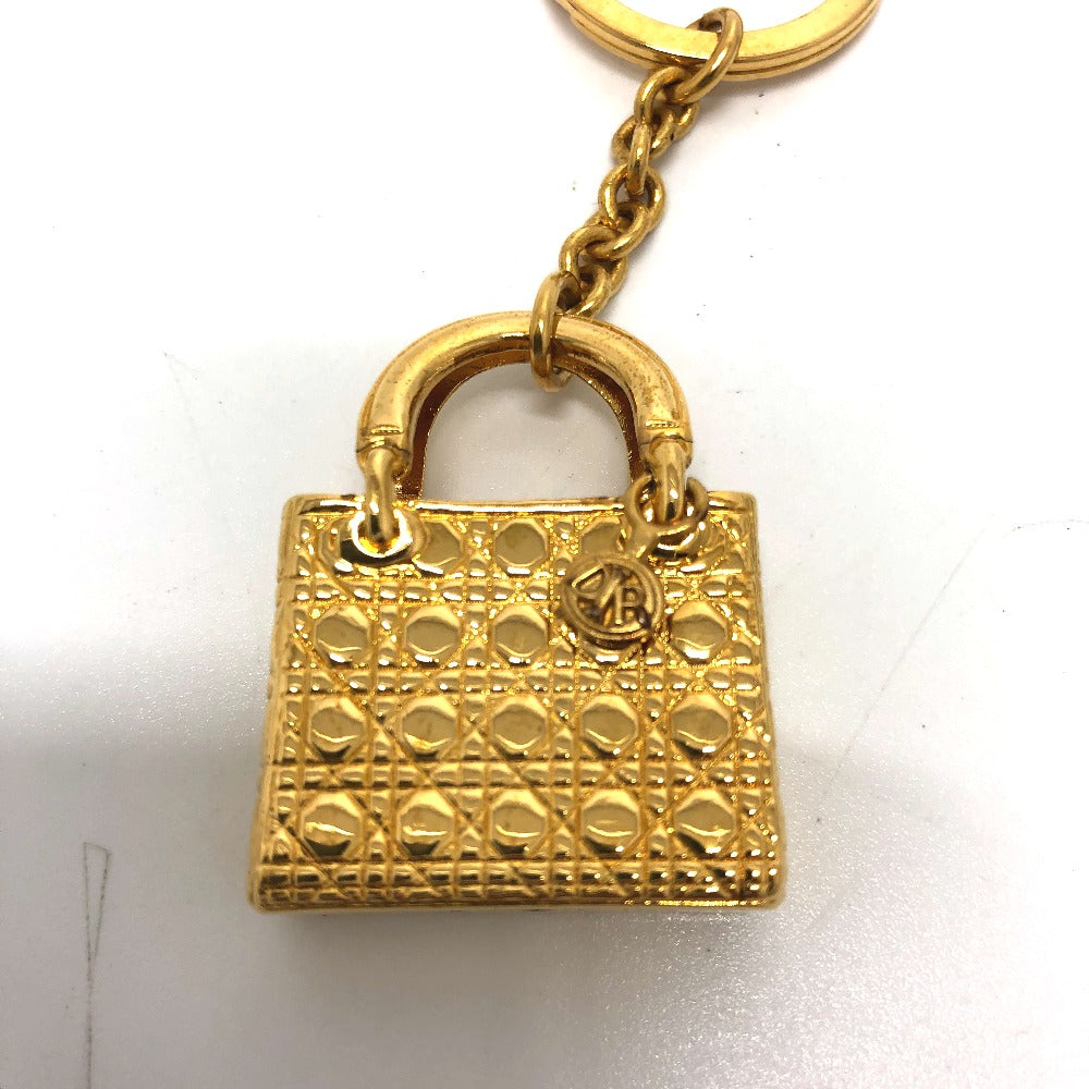 Christian Dior key ring metal gold Accessory Lady Dior Women Used