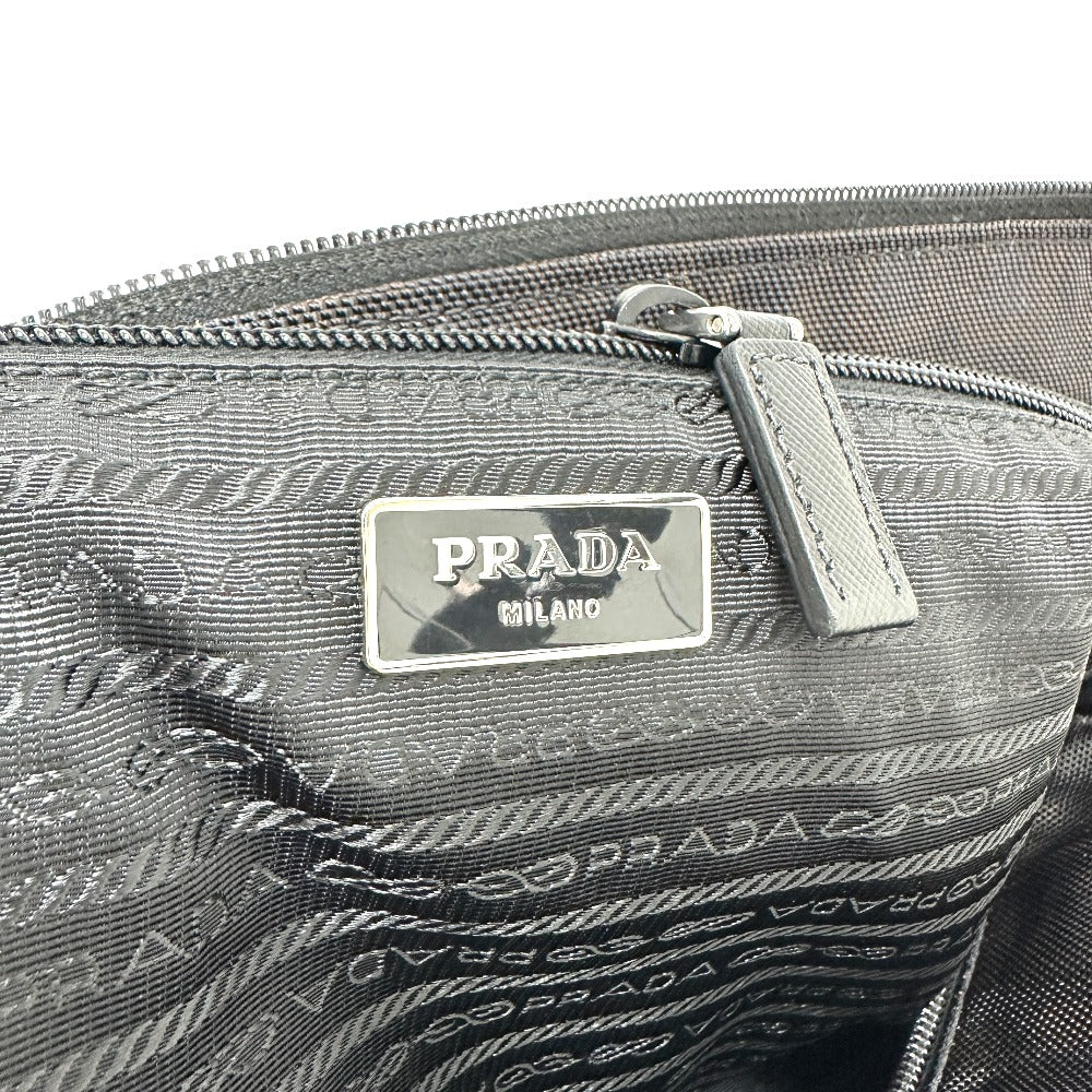 PRADA Tote Bag VA0877 PVC / Leather black Triangle logo mens Used