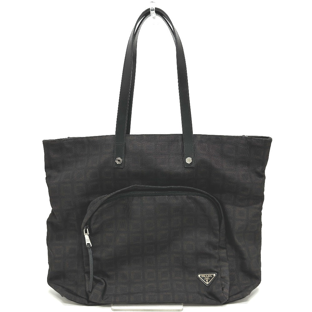 PRADA Tote Bag VA0877 PVC / Leather black Triangle logo mens Used