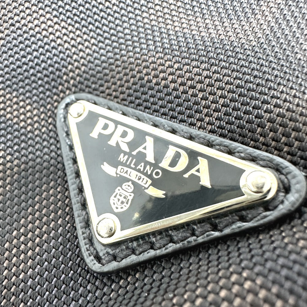 PRADA Tote Bag VA0877 PVC / Leather black Triangle logo mens Used