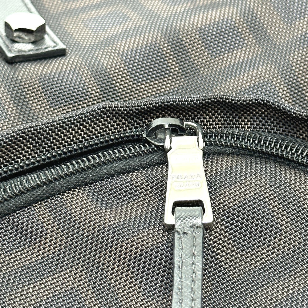 PRADA Tote Bag VA0877 PVC / Leather black Triangle logo mens Used