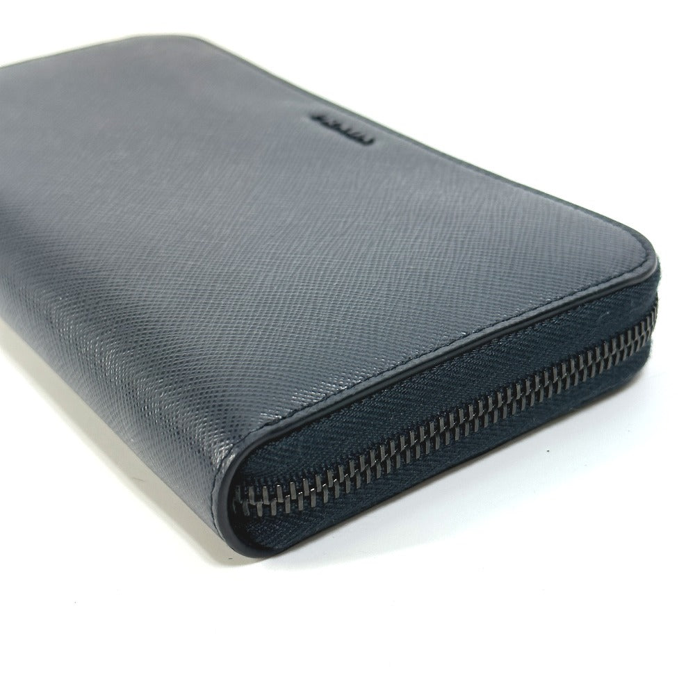PRADA Long Wallet Purse 2ML317 saffiano leather Navy logo gradient Zip Around mens Used