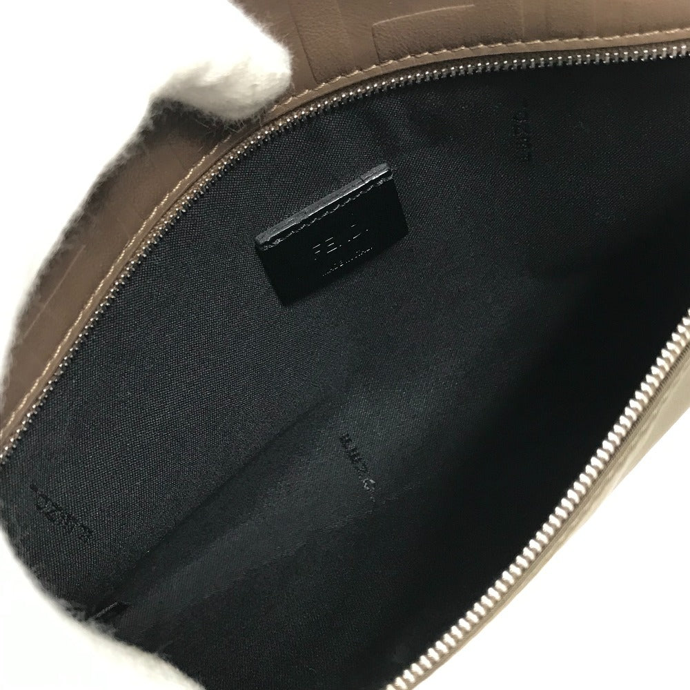 FENDI Pouch 7N0108 Nylon / leather khaki Zucca Women Used