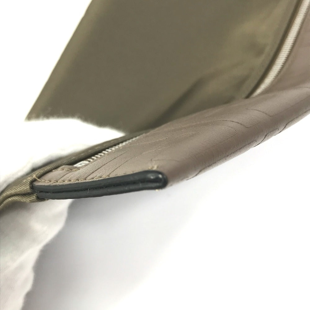 FENDI Pouch 7N0108 Nylon / leather khaki Zucca Women Used