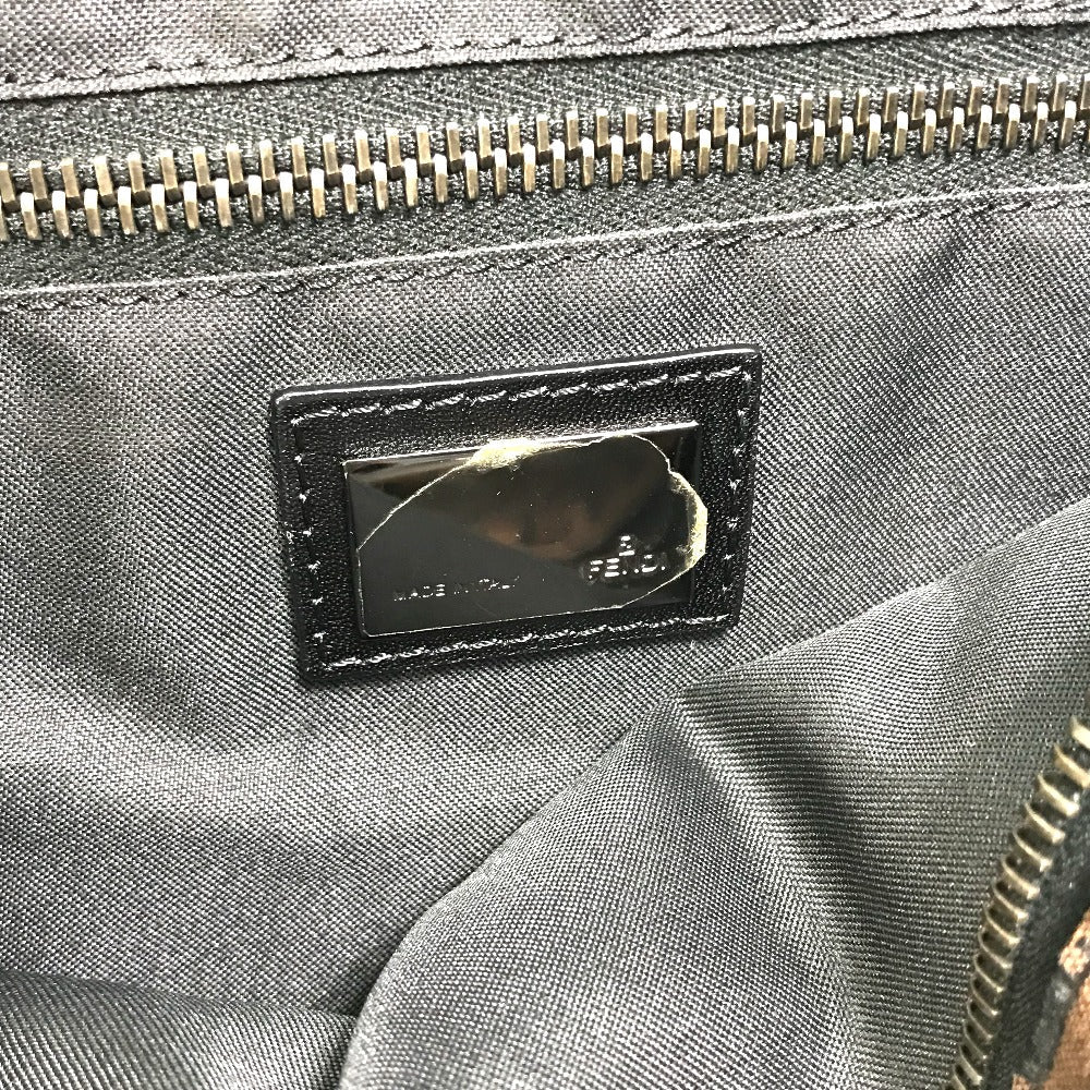FENDI Handbag Canvas / leather Brown Zucchino Women Used
