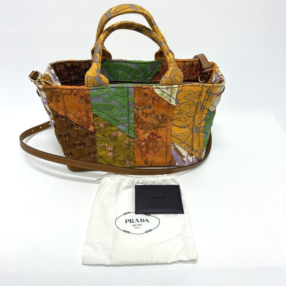 PRADA Tote Bag BN249 canvas multicolor Triangle logo Women Used