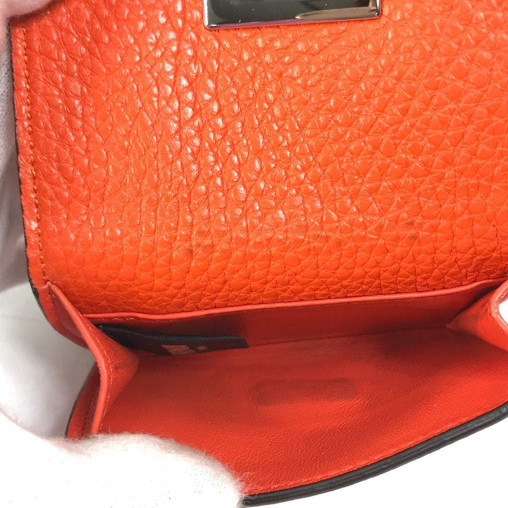 FENDI Trifold wallet 8M0426 leather Orange Peekaboo Women Used