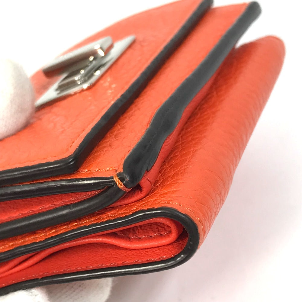 FENDI Trifold wallet 8M0426 leather Orange Peekaboo Women Used