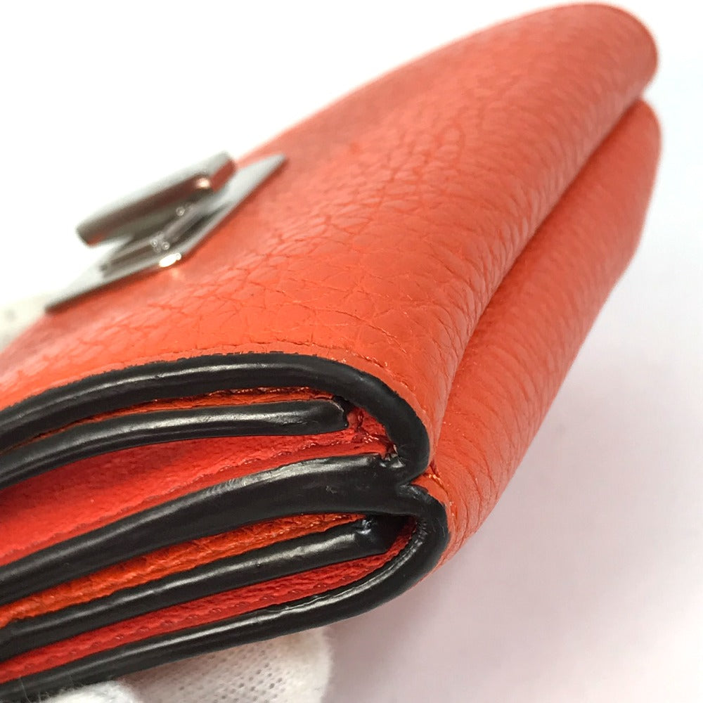 FENDI Trifold wallet 8M0426 leather Orange Peekaboo Women Used
