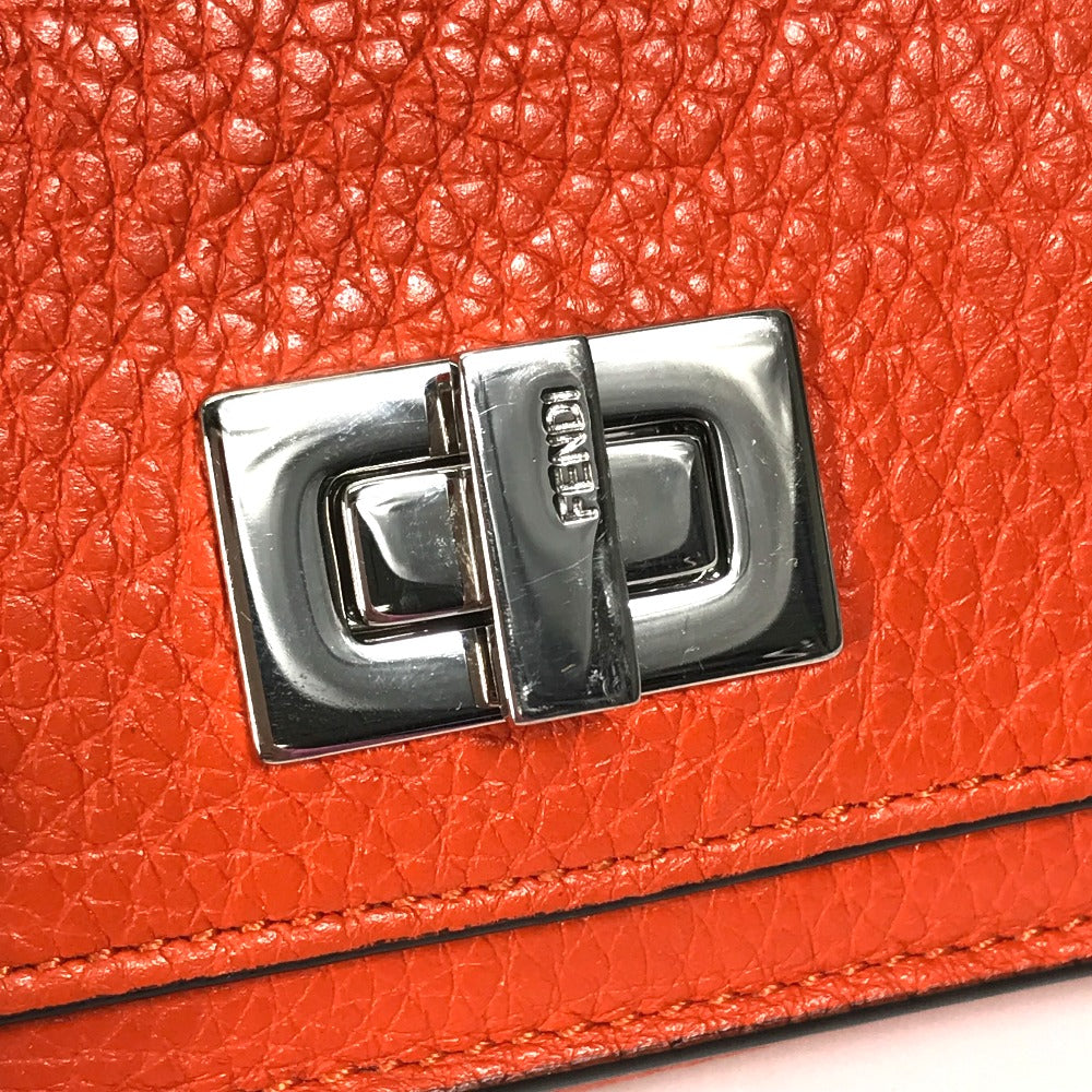 FENDI Trifold wallet 8M0426 leather Orange Peekaboo Women Used