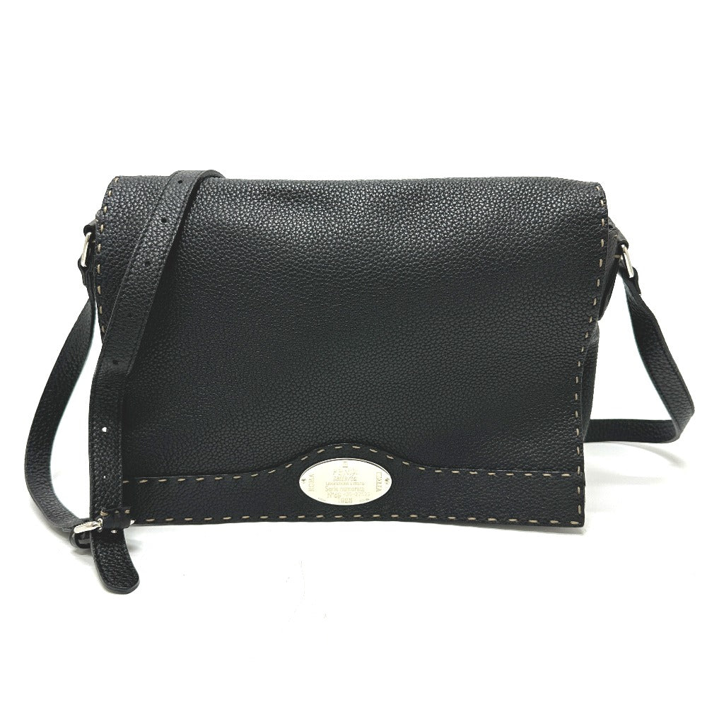 FENDI Shoulder Bag 8BT116 leather black Celeria unisex(Unisex) Used