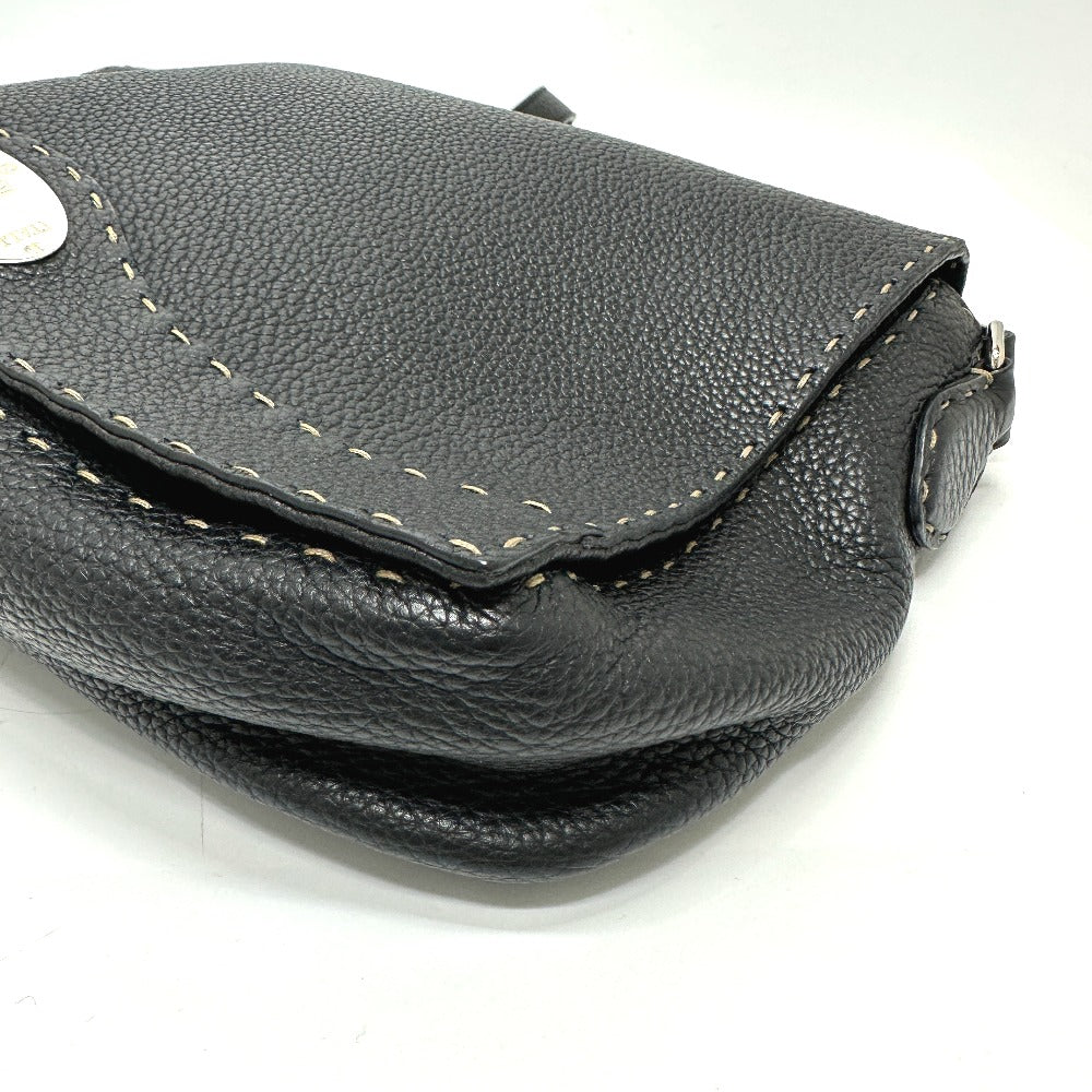 FENDI Shoulder Bag 8BT116 leather black Celeria unisex(Unisex) Used