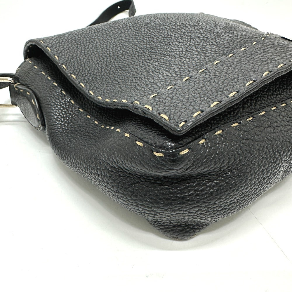 FENDI Shoulder Bag 8BT116 leather black Celeria unisex(Unisex) Used