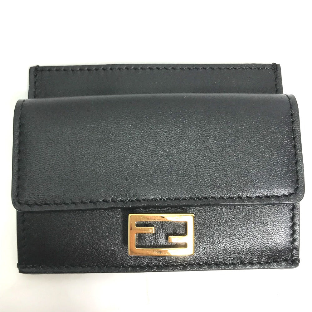 FENDI Coin case 8M0423 leather black baguette card holder Women Used