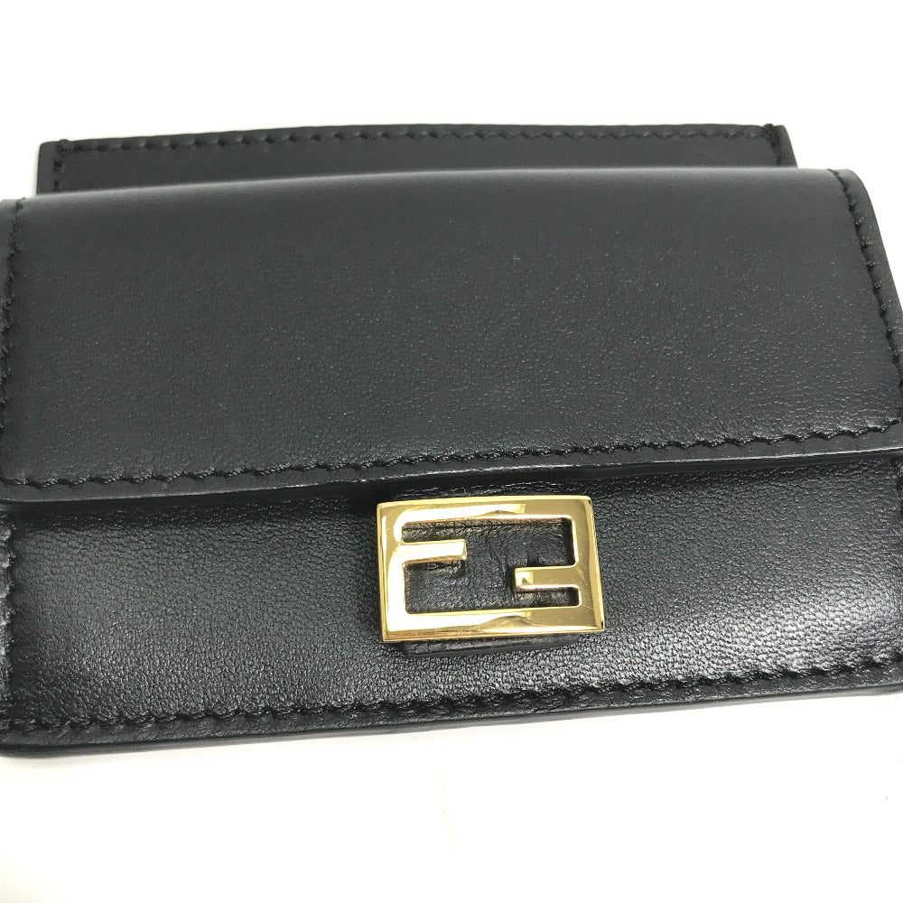 FENDI Coin case 8M0423 leather black baguette card holder Women Used