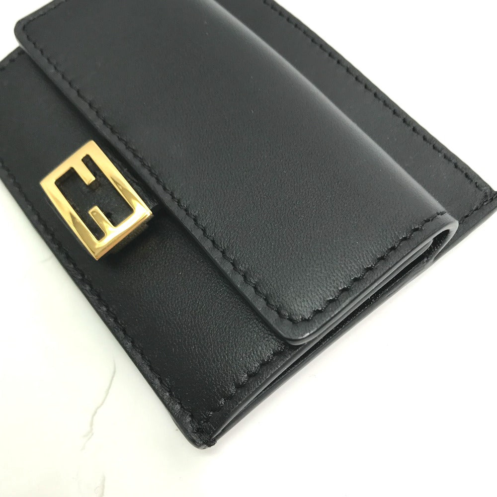 FENDI Coin case 8M0423 leather black baguette card holder Women Used