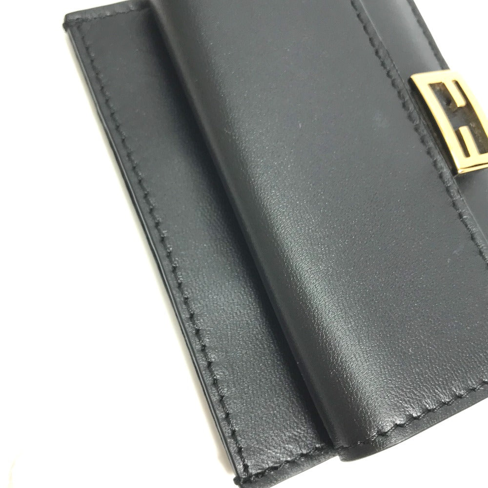 FENDI Coin case 8M0423 leather black baguette card holder Women Used