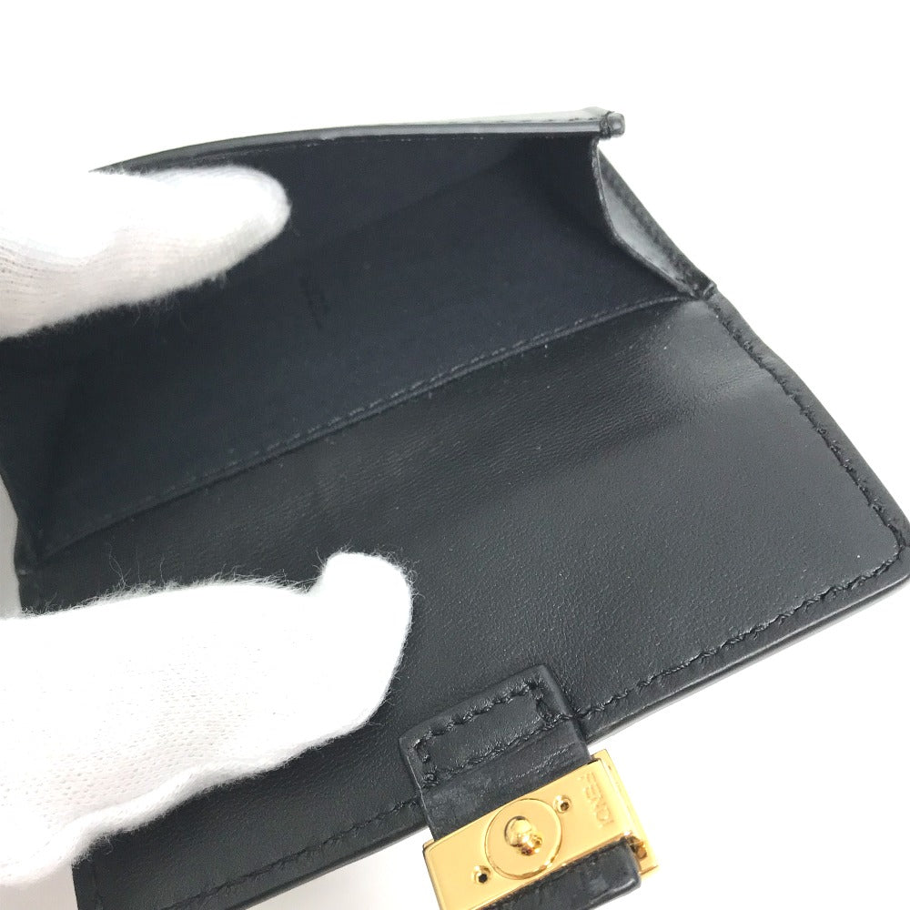 FENDI Coin case 8M0423 leather black baguette card holder Women Used