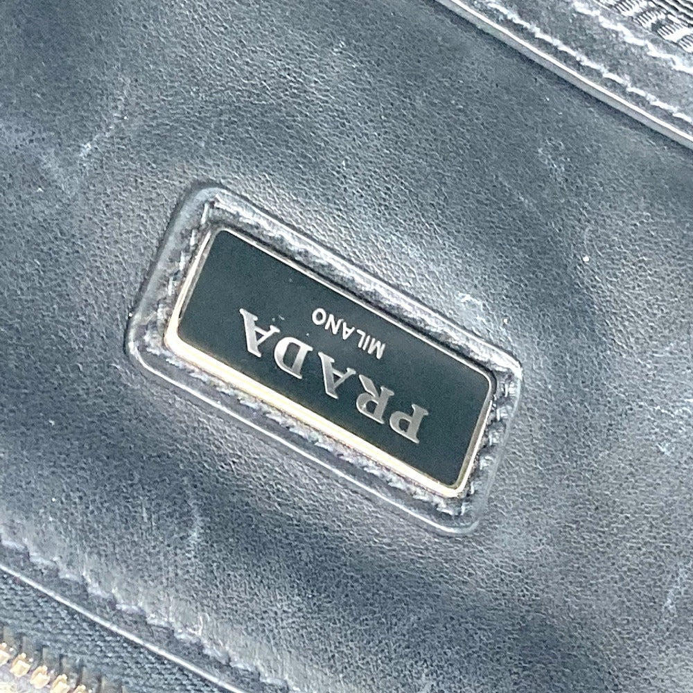 PRADA Business bag Fur leather white fur Handbag mens Used