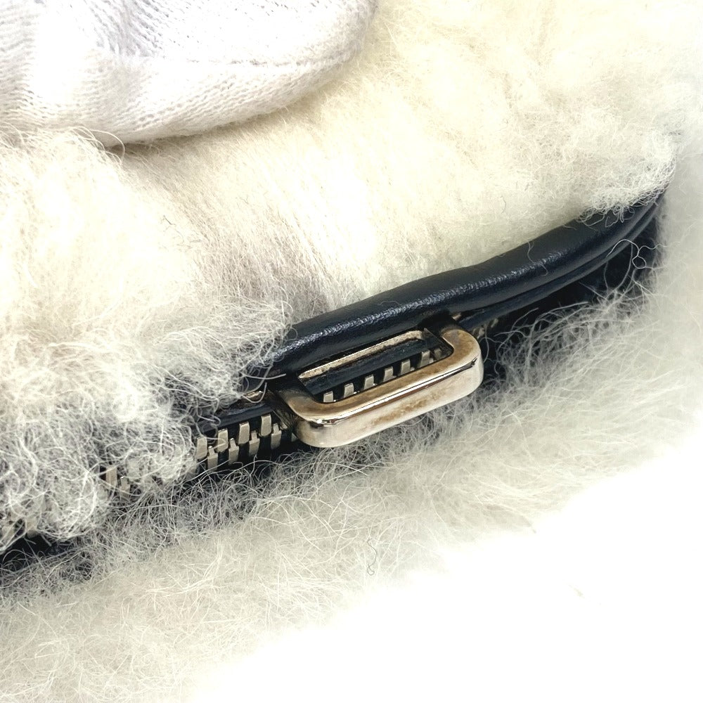 PRADA Business bag Fur leather white fur Handbag mens Used
