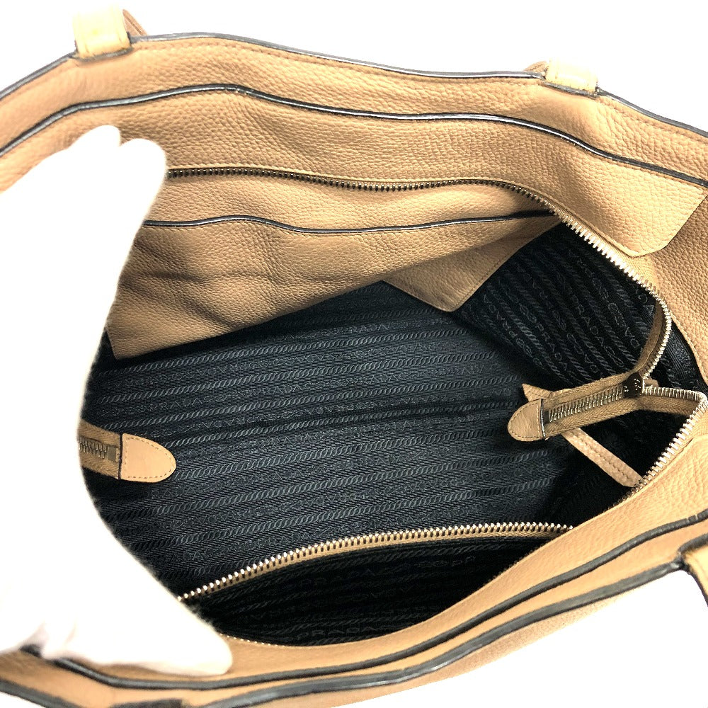 PRADA Tote Bag 1BG203 leather beige logo Women Used