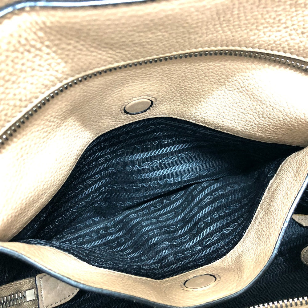 PRADA Tote Bag 1BG203 leather beige logo Women Used