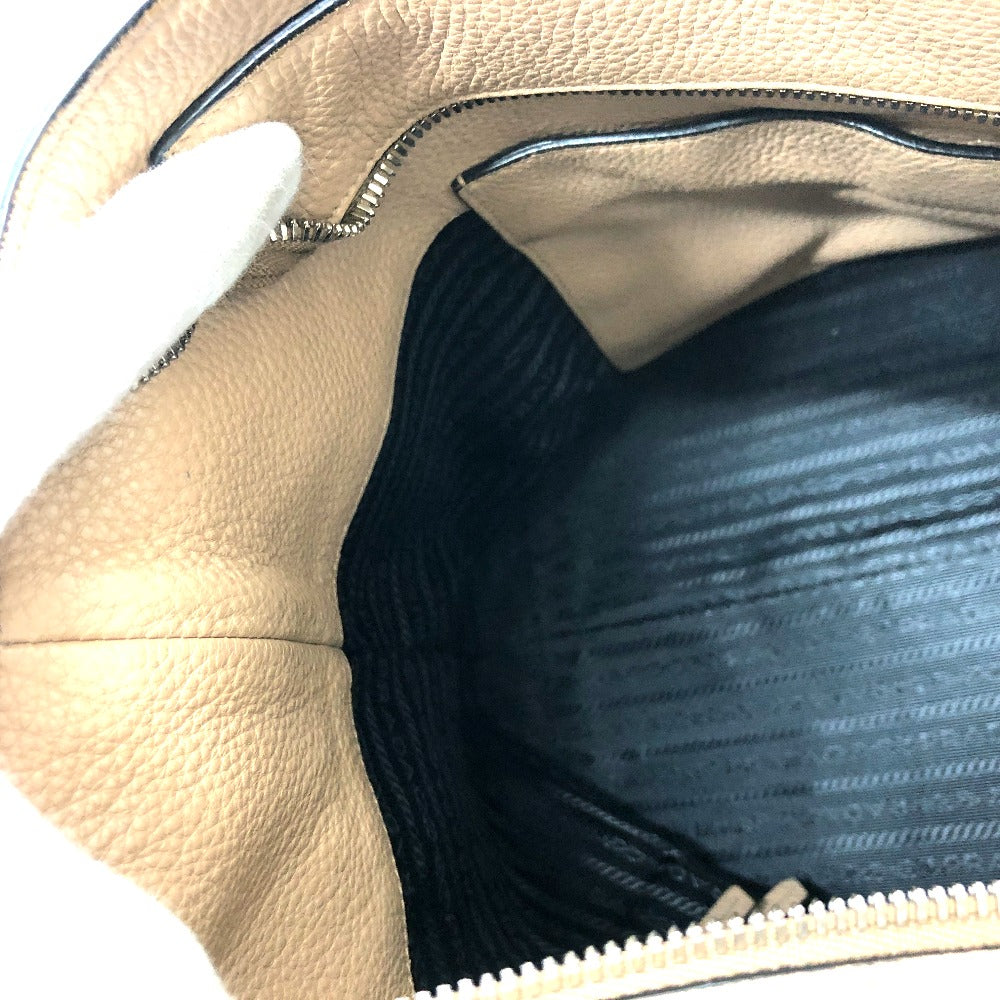 PRADA Tote Bag 1BG203 leather beige logo Women Used