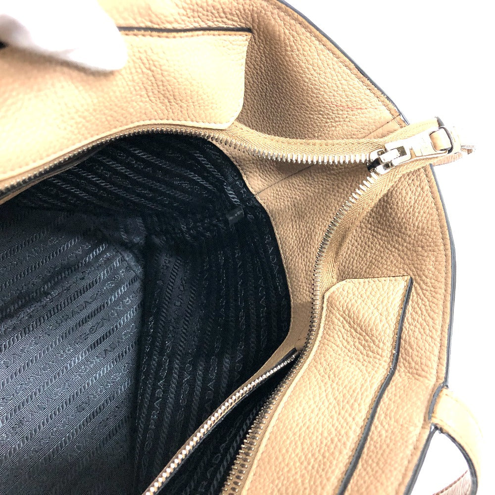 PRADA Tote Bag 1BG203 leather beige logo Women Used