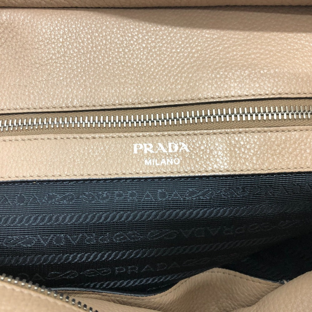 PRADA Tote Bag 1BG203 leather beige logo Women Used