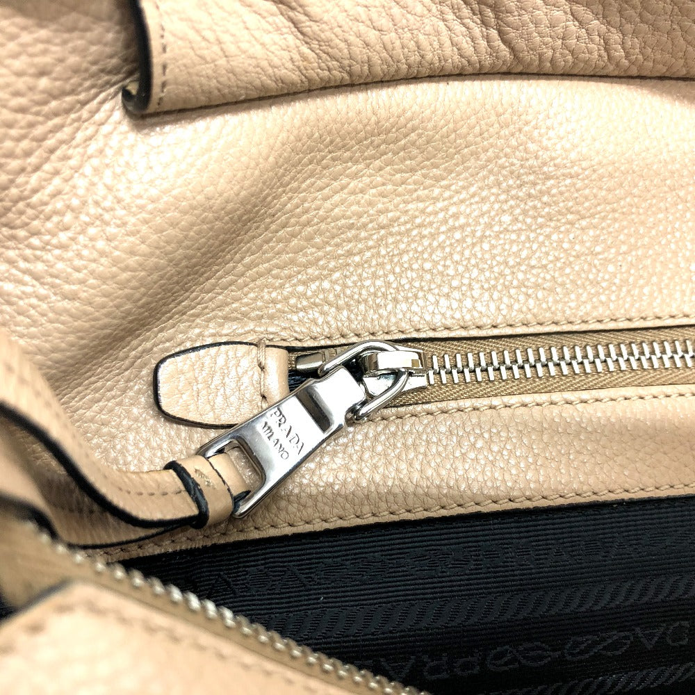 PRADA Tote Bag 1BG203 leather beige logo Women Used