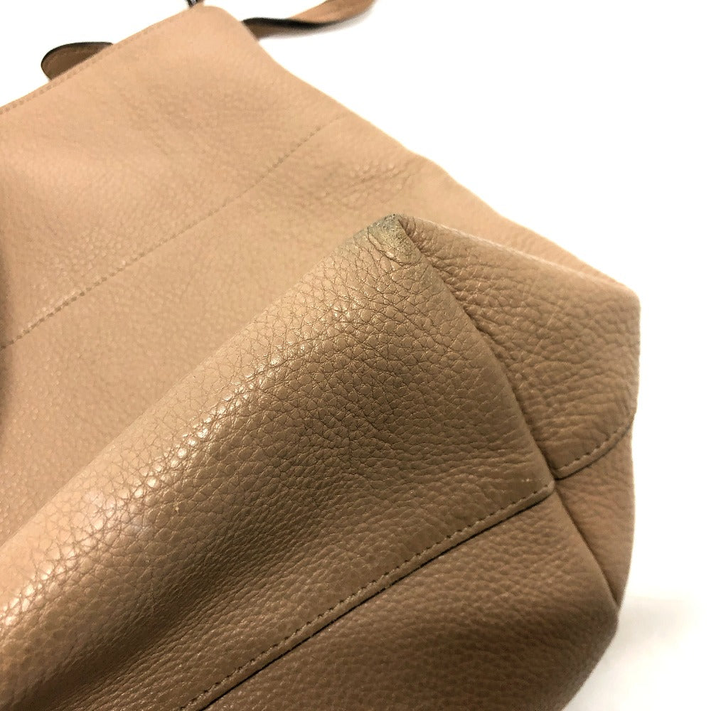 PRADA Tote Bag 1BG203 leather beige logo Women Used