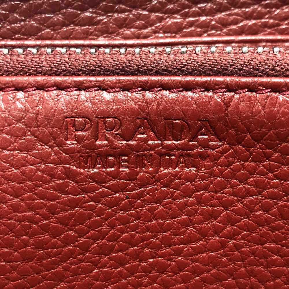 PRADA Long Wallet Purse 2ML317 leather Red type logo gradient Zip Around mens Used