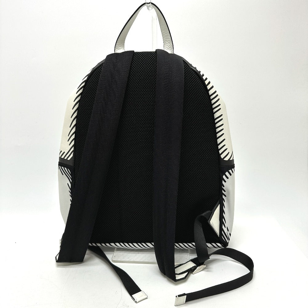 FENDI Backpack 7VZ042 Canvas / leather white Joshua Vides California Sky Backpack mens Used