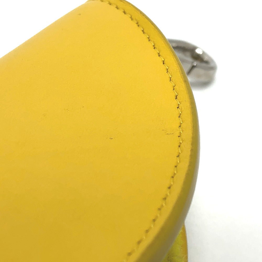 FENDI Bag charm 7AR706 leather yellow taco motif Coin case Women Used